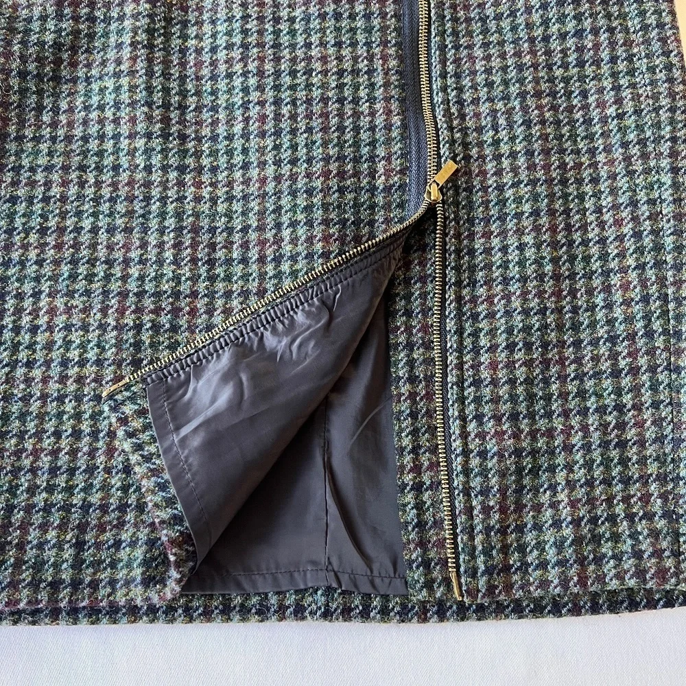 *FIRM PRICE* J. Crew Herringbone Wool Off Center Zipper Midi Pencil Skirt